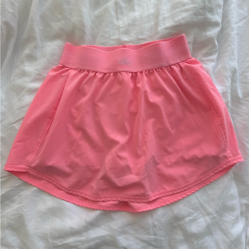 Alo - Match Point Tennis Skirt Skort (Neon Bubblegum) - Picture 4 of 7